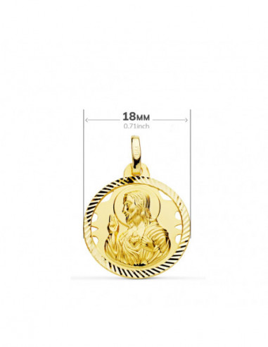 18K ESCAPULARIO HELICE CALADO VIRGEN...