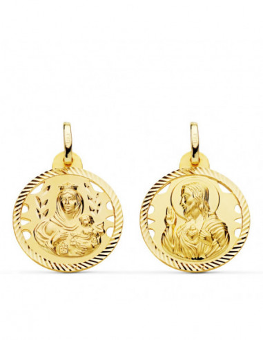 18K ESCAPULARIO HELICE CALADO VIRGEN...