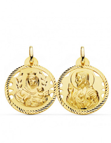 18K ESCAPULARIO HELICE CALADO VIRGEN...