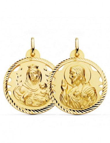 18K ESCAPULARIO HELICE CALADO VIRGEN...