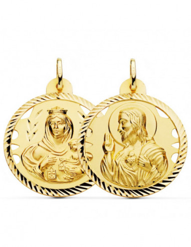 18K ESCAPULARIO HELICE CALADO VIRGEN...