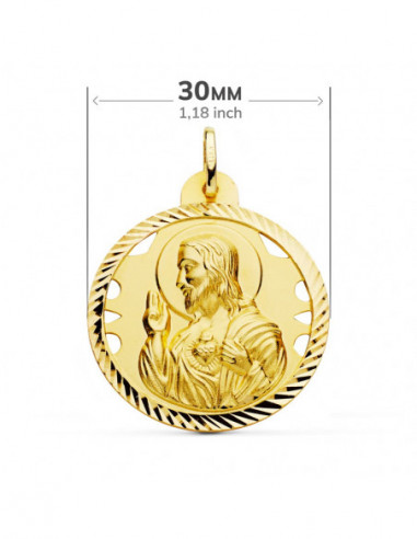 18K ESCAPULARIO HELICE CALADO VIRGEN...