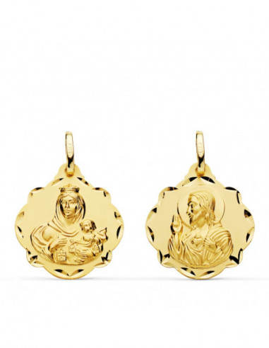 18K ESCAPULARIO VIRGEN DEL CARMEN Y...