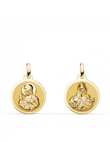 18K ESCAPULARIO BRILLO VIRGEN DEL...