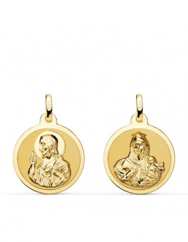 18K ESCAPULARIO BRILLO VIRGEN DEL...