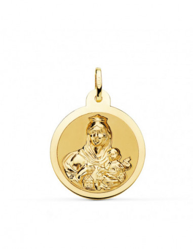 18K ESCAPULARIO BRILLO VIRGEN DEL...