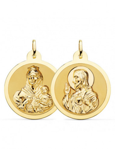 18K ESCAPULARIO BRILLO VIRGEN DEL...