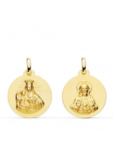 18K ESCAPULARIO VIRGEN DEL CARMEN Y...