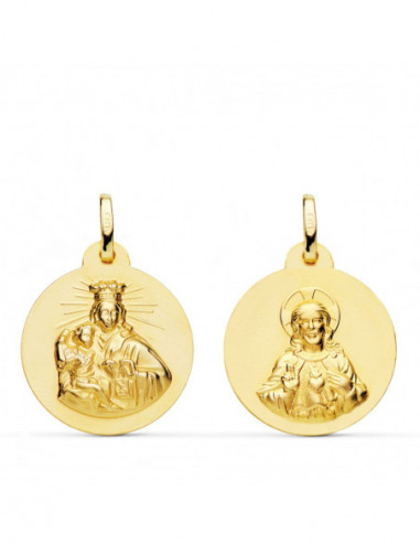 18K ESCAPULARIO VIRGEN DEL CARMEN Y...