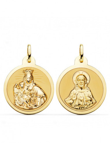 18K ESCAPULARIO VIRGEN DEL CARMEN Y...