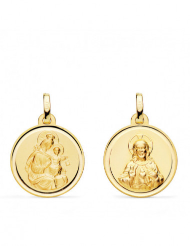 18K ESCAPULARIO VIRGEN DEL CARMEN Y...