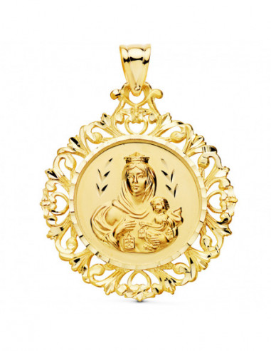 18K MEDALLA ESCAPULARIO CERCO CORAZON...