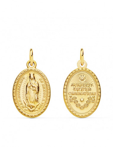 18K MEDALLA VIRGEN DE GUADALUPE OVAL...