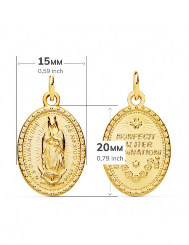 18K ESCAPULARIO VIRGEN DE GUADALUPE...