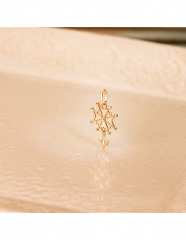 18K CRUZ DE HUGUENOTTE ORO AMARILLO...