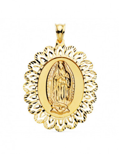 18K MEDALLA VIRGEN DE GUADALUPE CERCO...