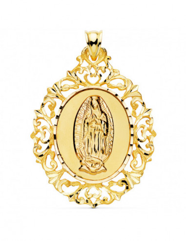 18K MEDALLA VIRGEN GUADALUPE ORLA DE...