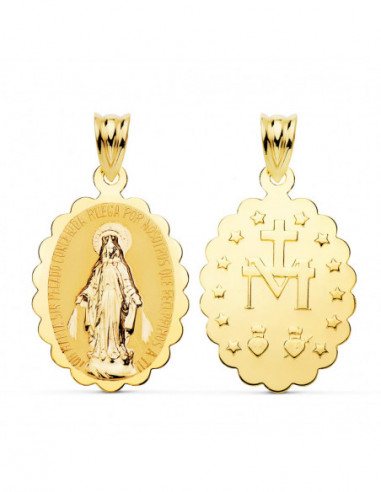 18K MEDALLA ESCAPULARIO VIRGEN DE LA...