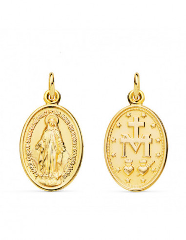 18K MEDALLA VIRGEN MILAGROSA OVAL 20...