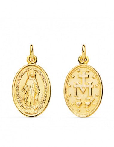 18K MEDALLA VIRGEN MILAGROSA OVAL 25...