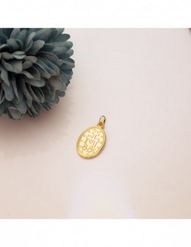 18K MEDALLA VIRGEN MILAGROSA OVAL 25...