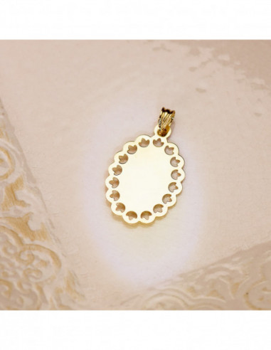 18K MEDALLA VIRGEN MILAGROSA CERCO...