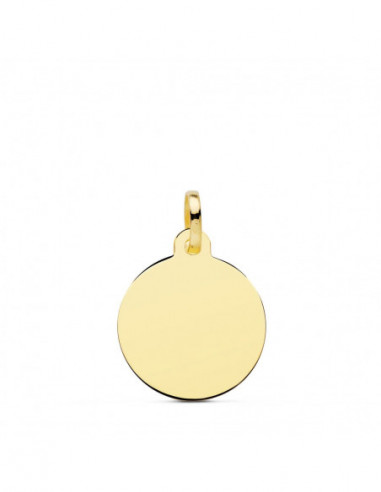 18K CHAPA DISCO LISO EN BRILLO 16 MM