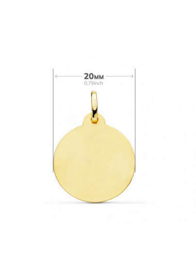 18K CHAPA DISCO LISO BRILLO 20 MM 18K CHAPA DISCO LISO BRILLO 20 MM