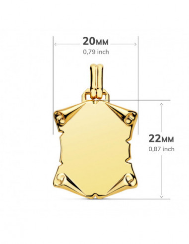 18K CHAPA PERGAMINO LISO BRILLO...