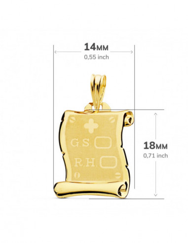 18K CHAPA PERGAMINO BRILLO GRUPO...