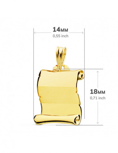 18K CHAPA PERGAMINO BRILLO BANDA MATE...