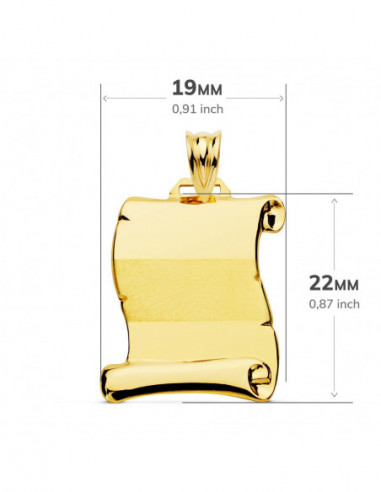 18K CHAPA PERGAMINO BRILLO BANDA MATE...