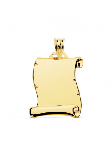 18K CHAPA PERGAMINO LISO BRILLO 22X19 MM