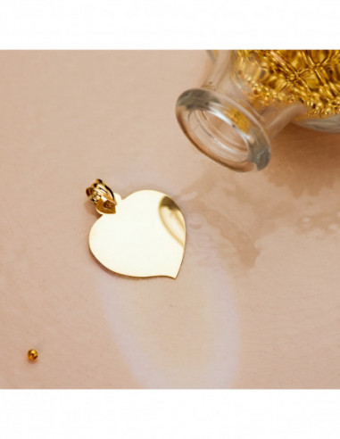 18K CHAPA ORO AMARILLO CORAZON BRILLO...