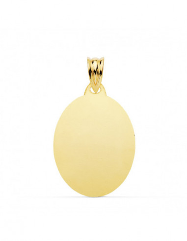 18K CHAPA OVAL BRILLO 23X18 MM