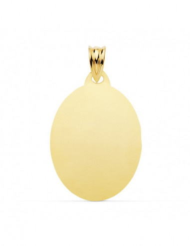 18K CHAPA OVAL ORO AMARILLO BRILLO...