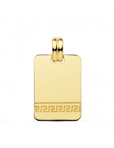 18K CHAPA ORO AMARILLO BRILLO GRECA...