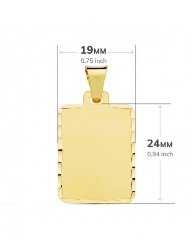 18K CHAPA MATE TALLADA 24X19 MM