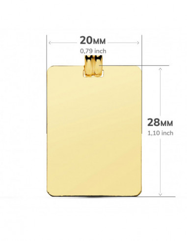 18K CHAPA LISA 28X20 MM