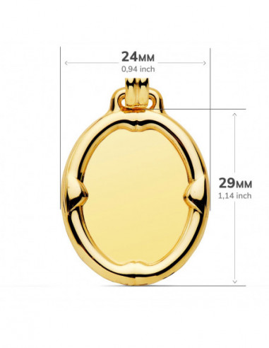 18 CHAPA ORO AMARILLO OVAL BRILLO CON...