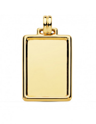 18K CHAPA LISA BRILLO BORDE 31X23 MM