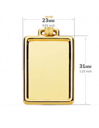 18K CHAPA LISA BRILLO BORDE 31X23 MM