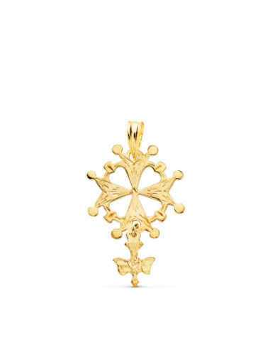 18K CRUZ DE HUGUENOTTE ORO AMARILLO...