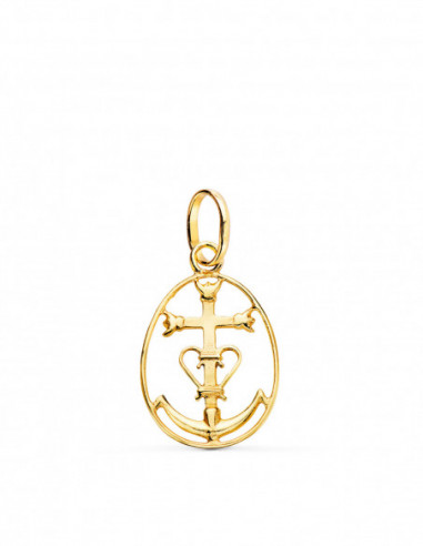 18K COLGANTE ORO AMARILLO CRUZ DE LA...