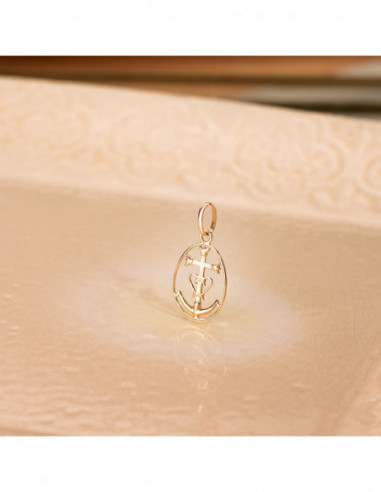 18K COLGANTE ORO AMARILLO CRUZ DE LA...