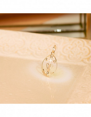 18K COLGANTE ORO AMARILLO CRUZ DE LA...