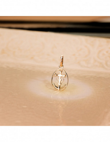 18K COLGANTE ORO AMARILLO CRUZ DE LA...