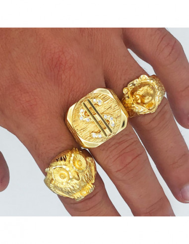 18K SELLO ORO AMARILLO MACIZO CABEZA...