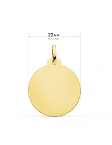 18K MEDALLA SANTA FAZ TALLADA 22 MM