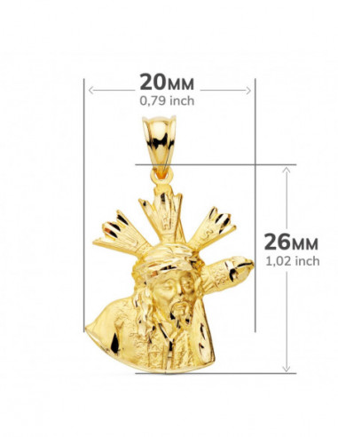 18K CRISTO GRAN PODER SILUETA 24X20 MM